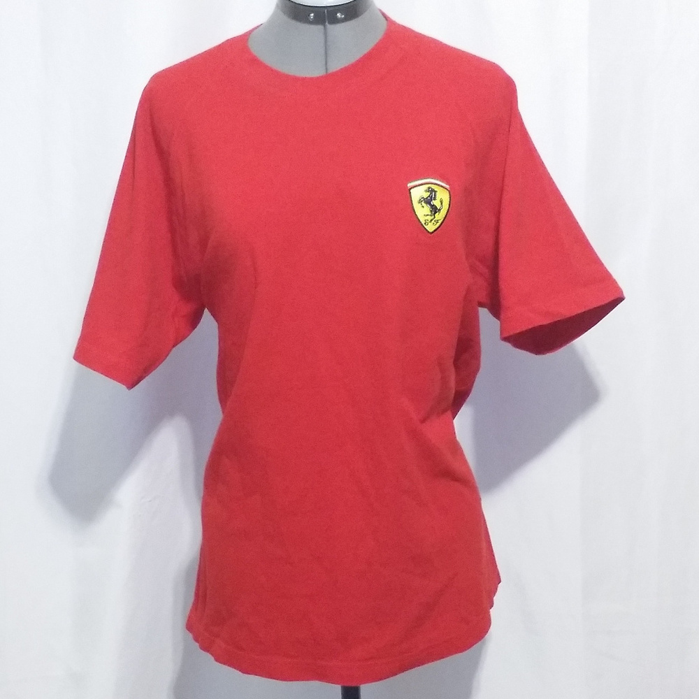 Ferrari Shirt Italy Chest Shield Flag Men's Medium